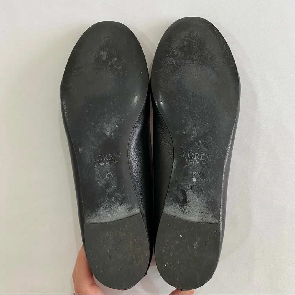 J.Crew Jayne T-Strap Chain Round Toe Flats 6.5